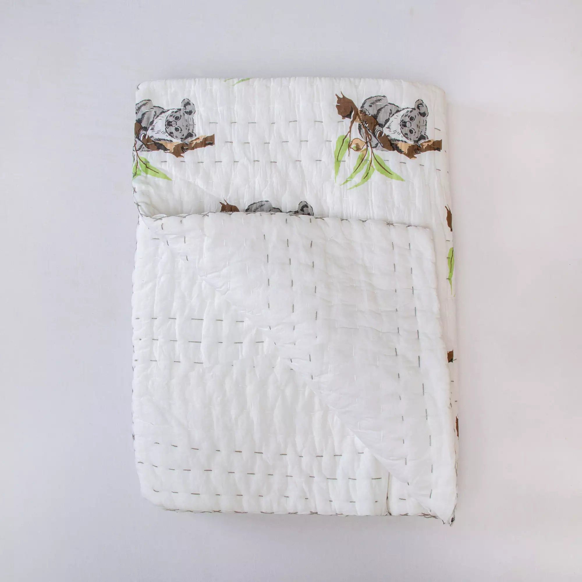Koala Printed Soft Mulmul Cotton Newborn Baby Quilts 110